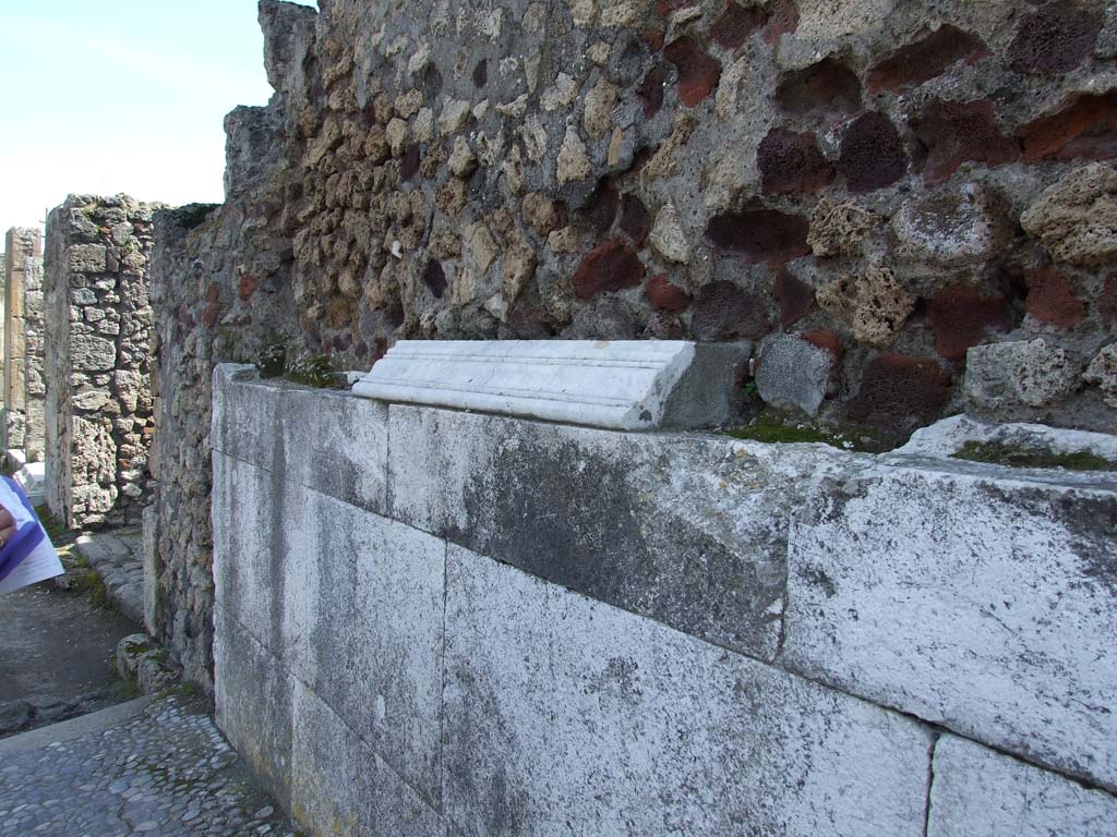 VII.4.1 Pompeii. March 2009. North wall on Via della Fortuna. Looking east.