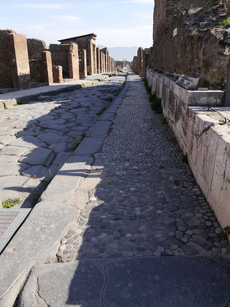 VII.4.1 Pompeii. March 2019. Looking east along north boundary wall on Via della Fortuna.
Foto Anne Kleineberg, ERC Grant 681269 DÉCOR.

