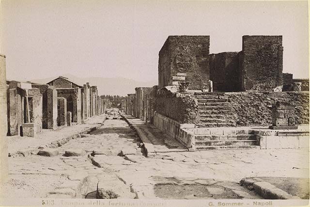 VII.4.1 Pompeii. About 1909, looking east towards crossroads outside entrance. Photo courtesy of Rick Bauer.