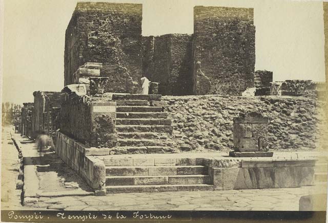 VII.4.1 Pompeii. Between 1867 and 1874, looking east towards crossroads outside entrance.
Photo by Sommer and Behles. Photo courtesy of Charles Marty.
