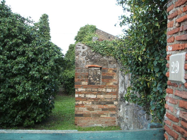 VII.4.29 Pompeii.  March 2009. East wall of southern end of corridor.