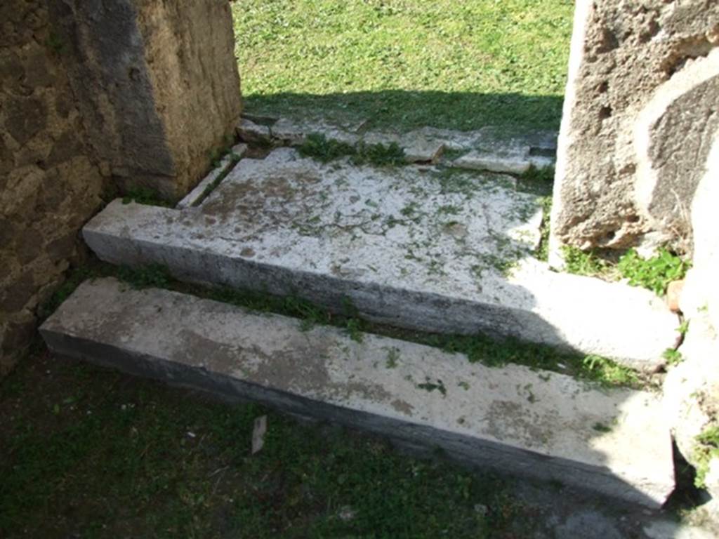 VII.4.31 Pompeii. March 2009. Room 11, steps at north end of corridor, leading to peristyle.