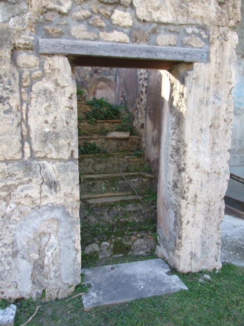VII.4.31 Pompeii.  March 2009.  Room 15.  White mosaic floor, with border of two black lines.