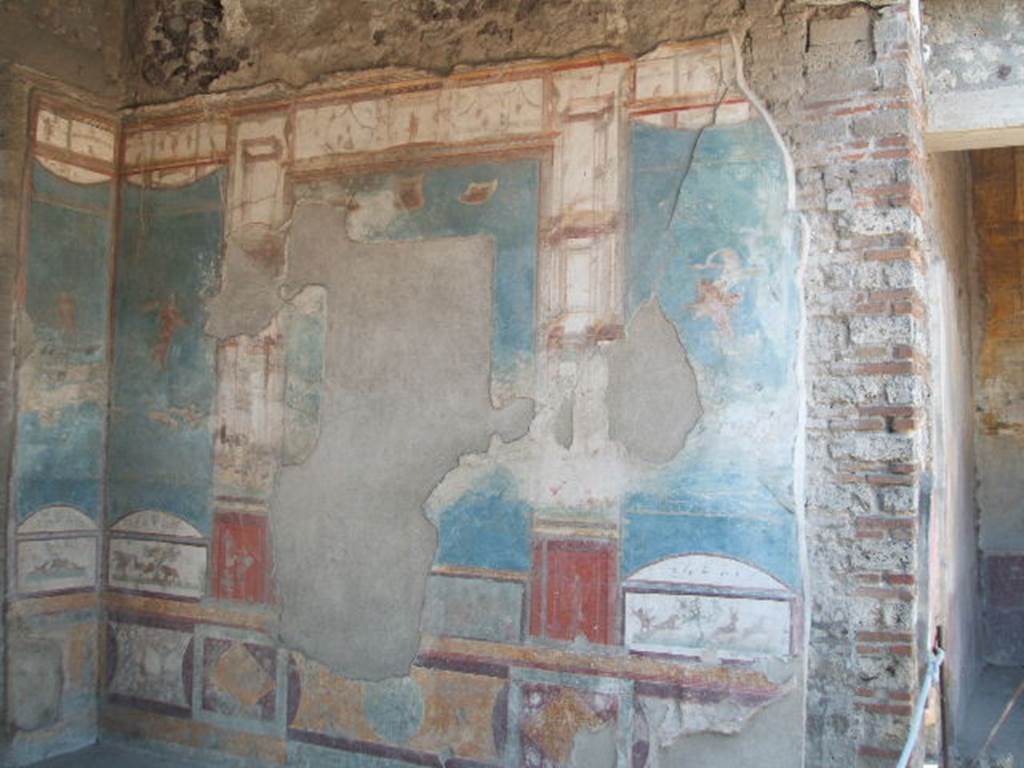 VII.4.48 Pompeii. December 2007.  Room 11. Tablinum. West wall.