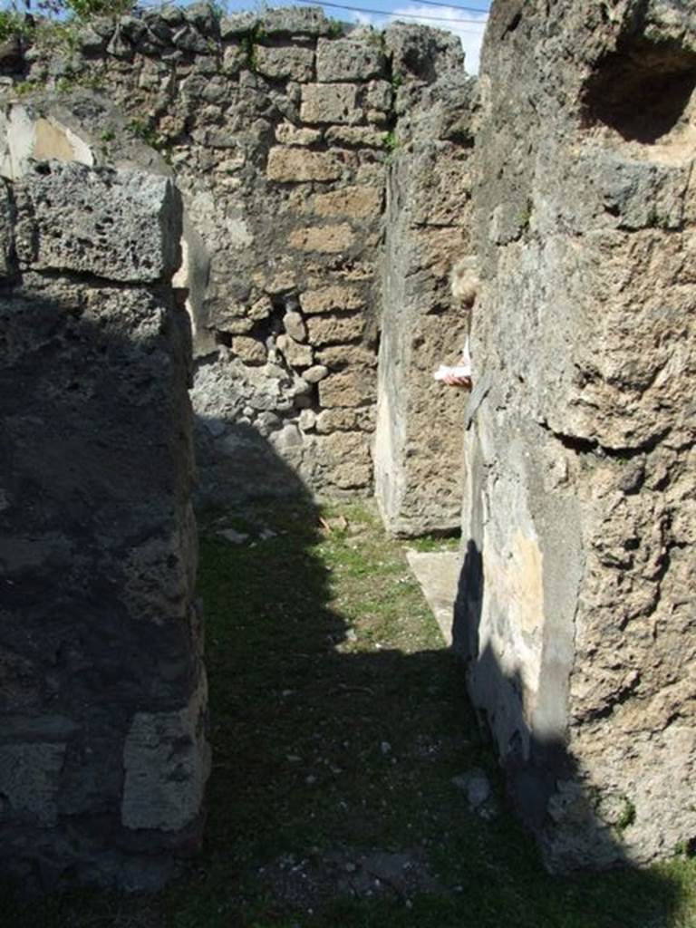 VII.4.57. Pompeii.  March 2009.  Room 9.  Ala. North wall with small door to Room 10.