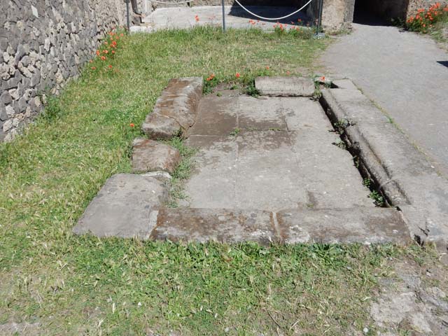 VII.7.2 Pompeii, May 2018. Detail of impluvium “g”, looking north. Photo courtesy of Buzz Ferebee.