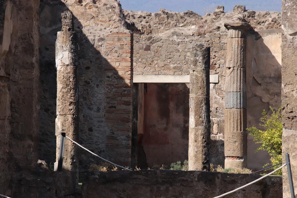 VII.7.2 Pompeii. December 2019. Looking north across peristyle “x” towards rear rooms. Photo courtesy of Giuseppe Ciaramella.