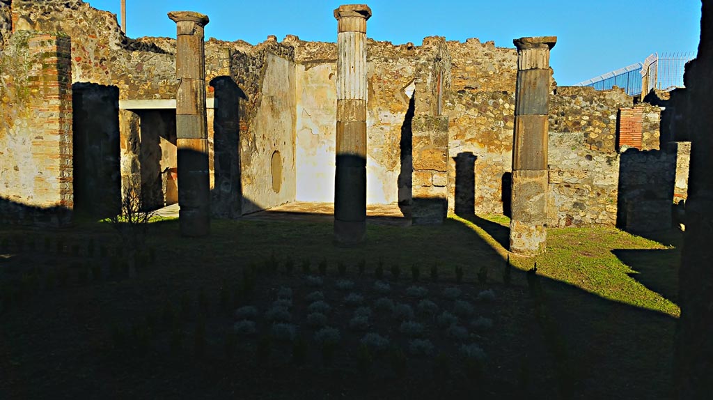 VII.7.2 Pompeii. December 2019. Looking across peristyle towards rooms on north side. Photo courtesy of Giuseppe Ciaramella.

