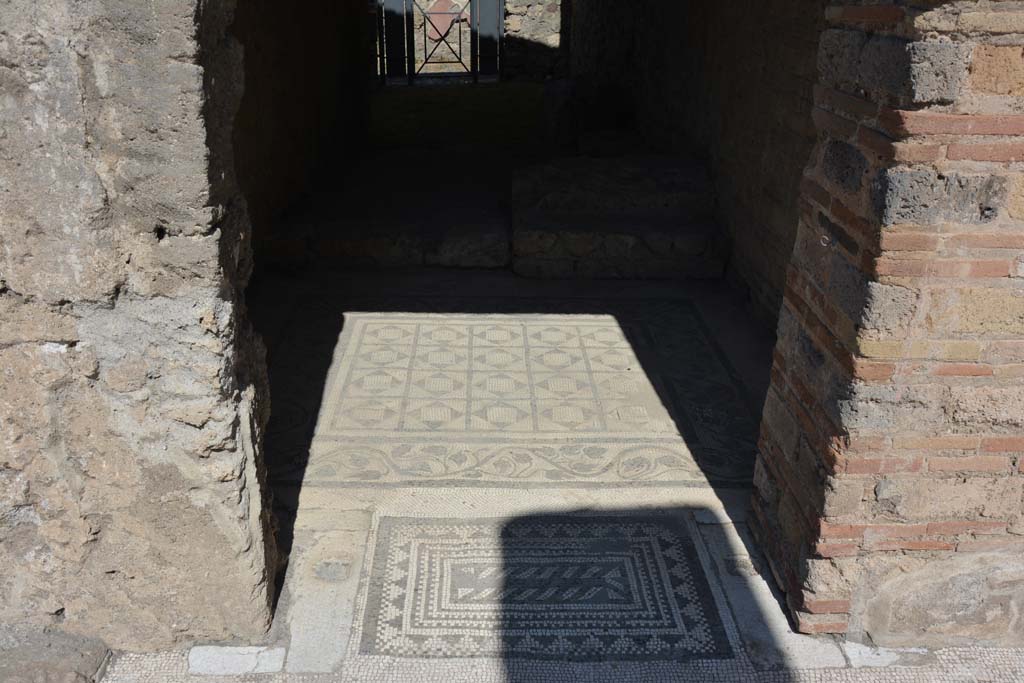 VII.7.5 Pompeii. September 2019. Corridor/room (r), looking north from doorway threshold across flooring. 
Foto Annette Haug, ERC Grant 681269 DÉCOR.
