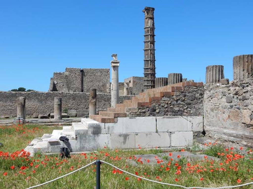 VII.7.32 Pompeii. May 2018. Looking towards east side of steps to cella. Photo courtesy of Buzz Ferebee.