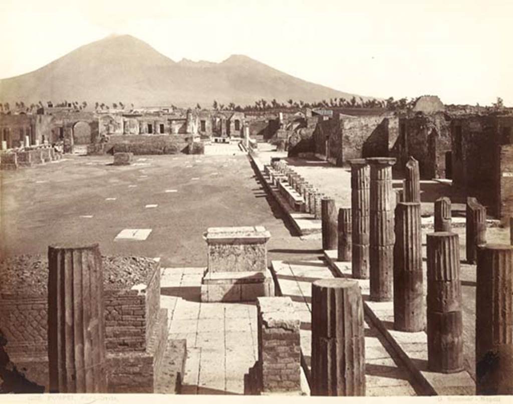 VII.8 Pompeii Forum. c.1880-1890. G. Sommer no. 1202. Looking north from south-east corner. Photo courtesy of Rick Bauer.

