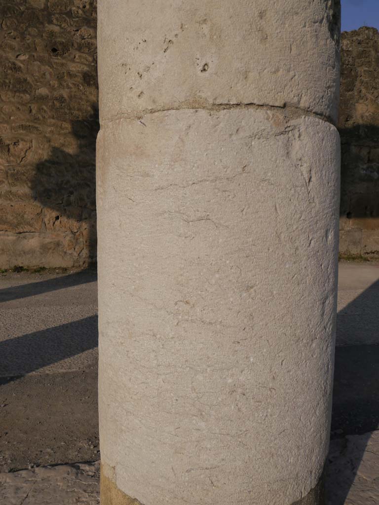 VII.8.00, Pompeii Forum. March 2019. Detail of column on west side of Forum.
Foto Anne Kleineberg, ERC Grant 681269 DÉCOR.
