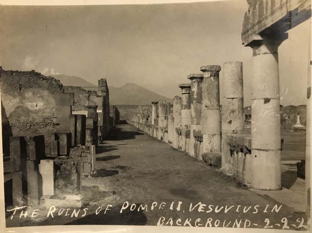 VII.8 Pompeii Forum. 2nd February 1924. Looking north along west side of Forum, from near Basilica. 
Photo courtesy of Rick Bauer.
