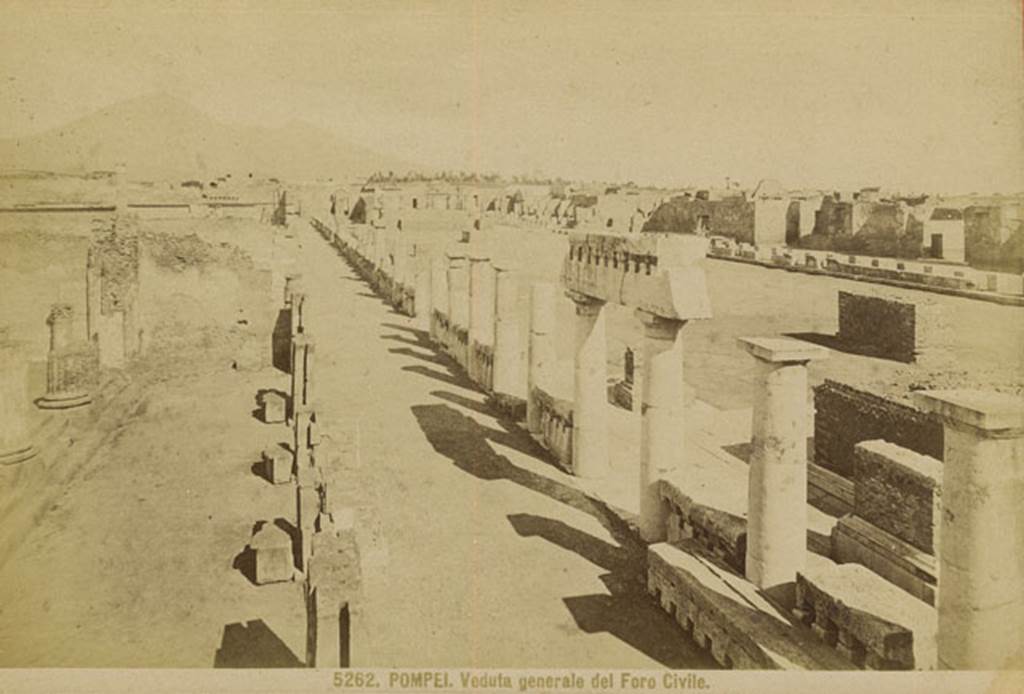 VII.8 Pompeii Forum. View numbered 5262 dated 9th Aug 1867, of west side of Forum, looking north. Photo courtesy of Rick Bauer.