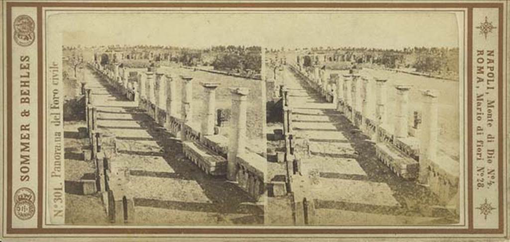 VII.8 Pompeii Forum. 1867 – 1874 Sommer and Behles stereo view no. 301 of west side, looking north. Photo courtesy of Rick Bauer.
S&B%20301