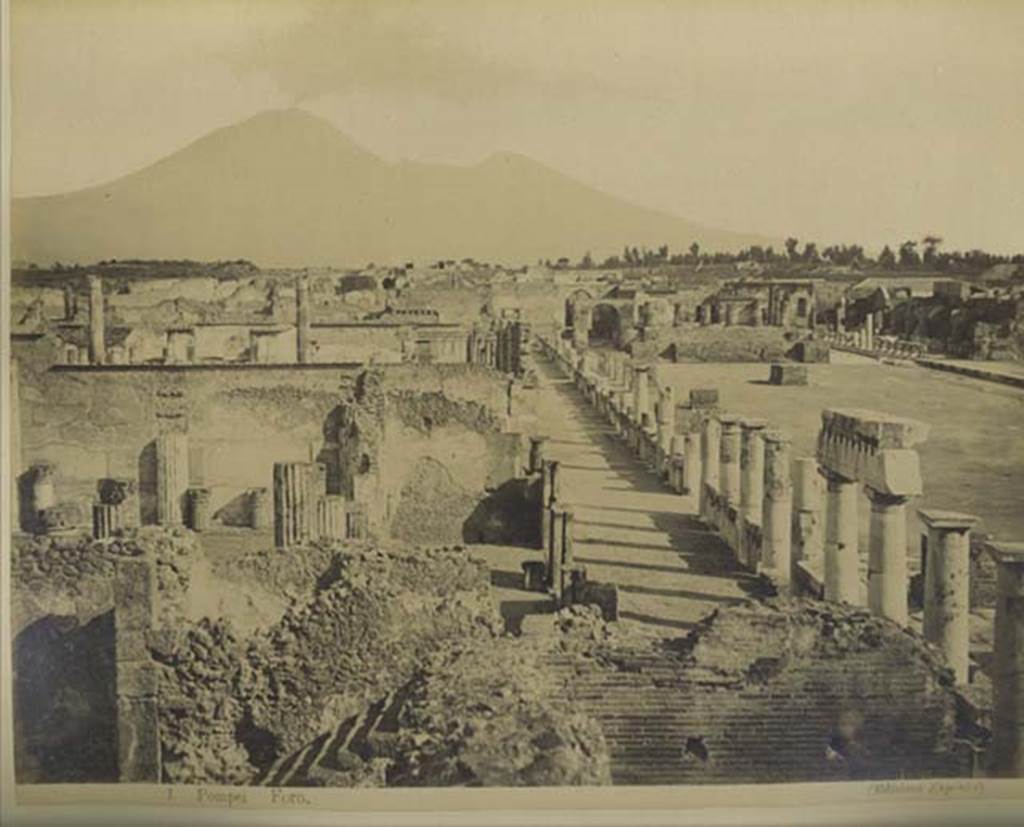 VII.8 Pompeii Forum. Mid 1890’s photo, Edizione Esposito, no. 1. 
West side, looking north from south-west corner. Photo courtesy of Rick Bauer.
