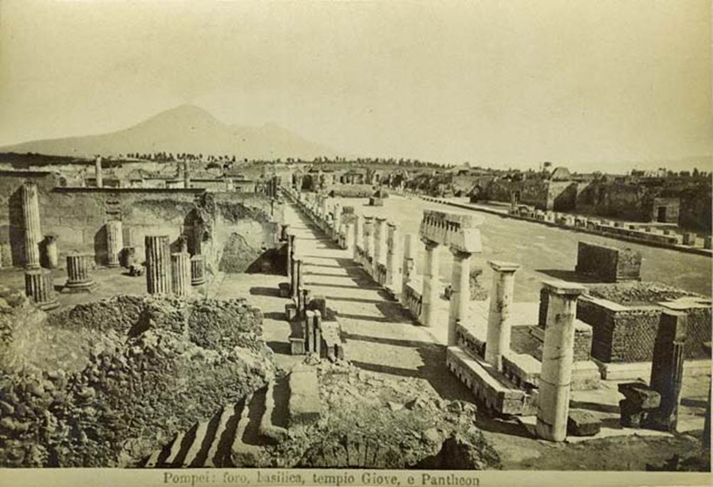 VII.8 Pompeii Forum. Cabinet card dated 1892. West side, looking north. Photo courtesy of Rick Bauer.