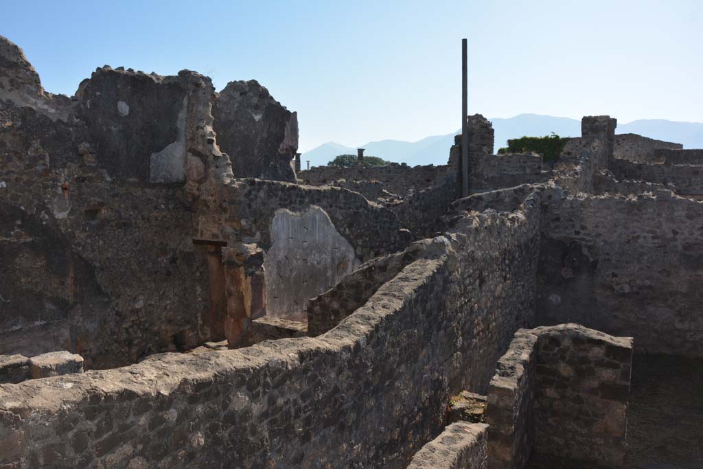 VII.15.2 Pompeii. October 2019. 
Looking south from above rear of VII.15.5/4, taken from small courtyard area at top of corridor behind kitchen.
Foto Annette Haug, ERC Grant 681269 DCOR.
