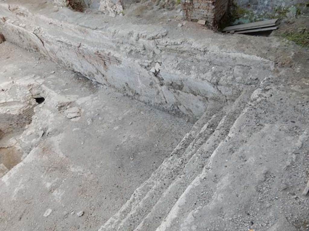 VII.16.a Pompeii. May 2015. Room 2, south-east corner of pool with steps.  Photo courtesy of Buzz Ferebee.

