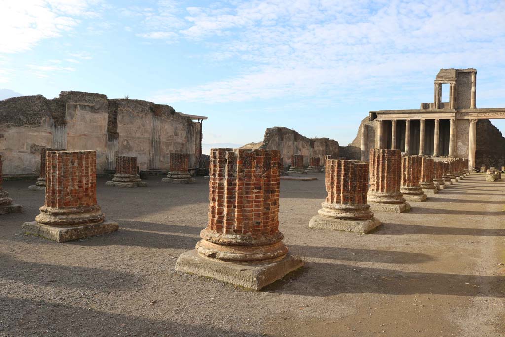 VIII.1.1 Pompeii. December 2018. Looking south-west across Basilica, from north end. Photo courtesy of Aude Durand.