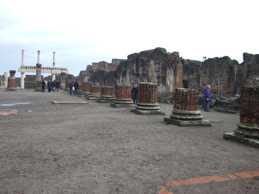 VIII.1.1 Pompeii. December 2005. Basilica, looking south-east along main central room.