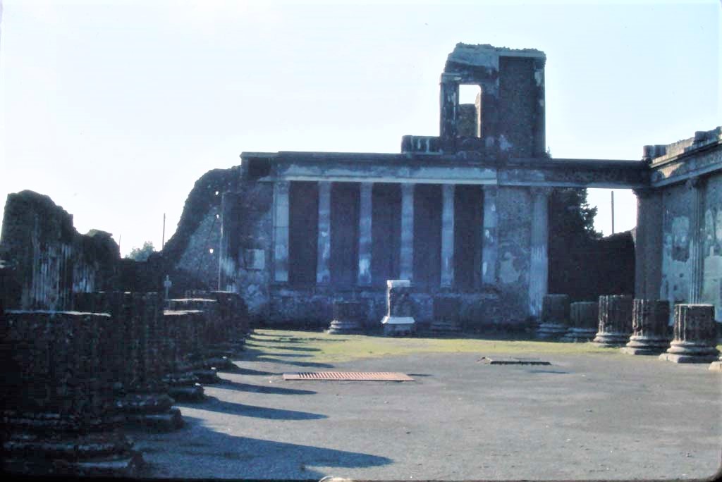 VIII.1.1 Pompeii. 4th December 1971. Looking west across Basilica. 
Photo courtesy of Rick Bauer, from Dr George Fay’s slides collection.


