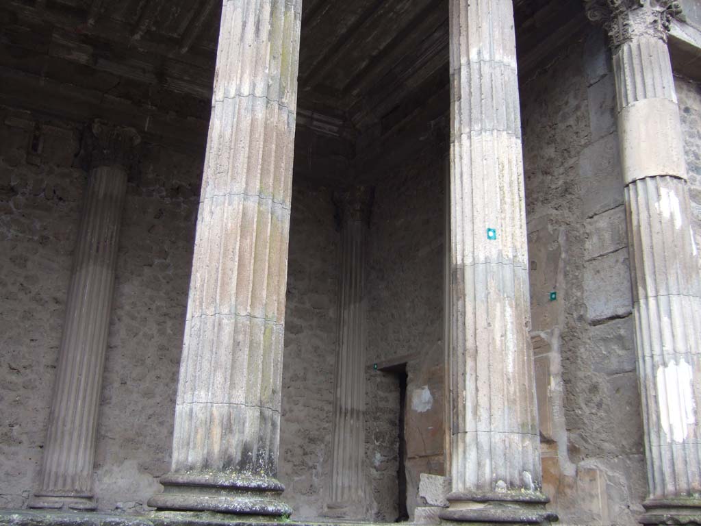 VIII.1.1 Pompeii. December 2005. Looking west to north end of Tribunal, lower floor.