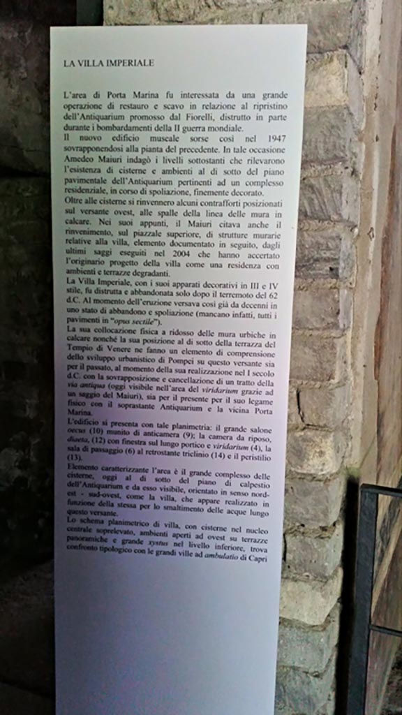 VIII.1.a, Pompeii. 2016/2017. Information card. Photo courtesy of Giuseppe Ciaramella.