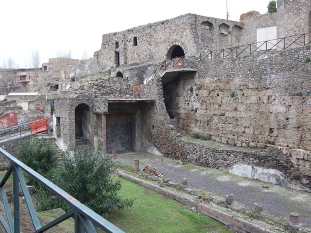 VIII.1.a Pompeii. December 2007. North end of portico and Porta Marina.