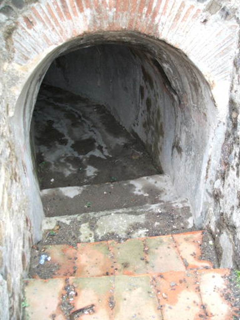 VIII.2.17 Pompeii. December 2004. Tunnel leading down to Sarno Baths.