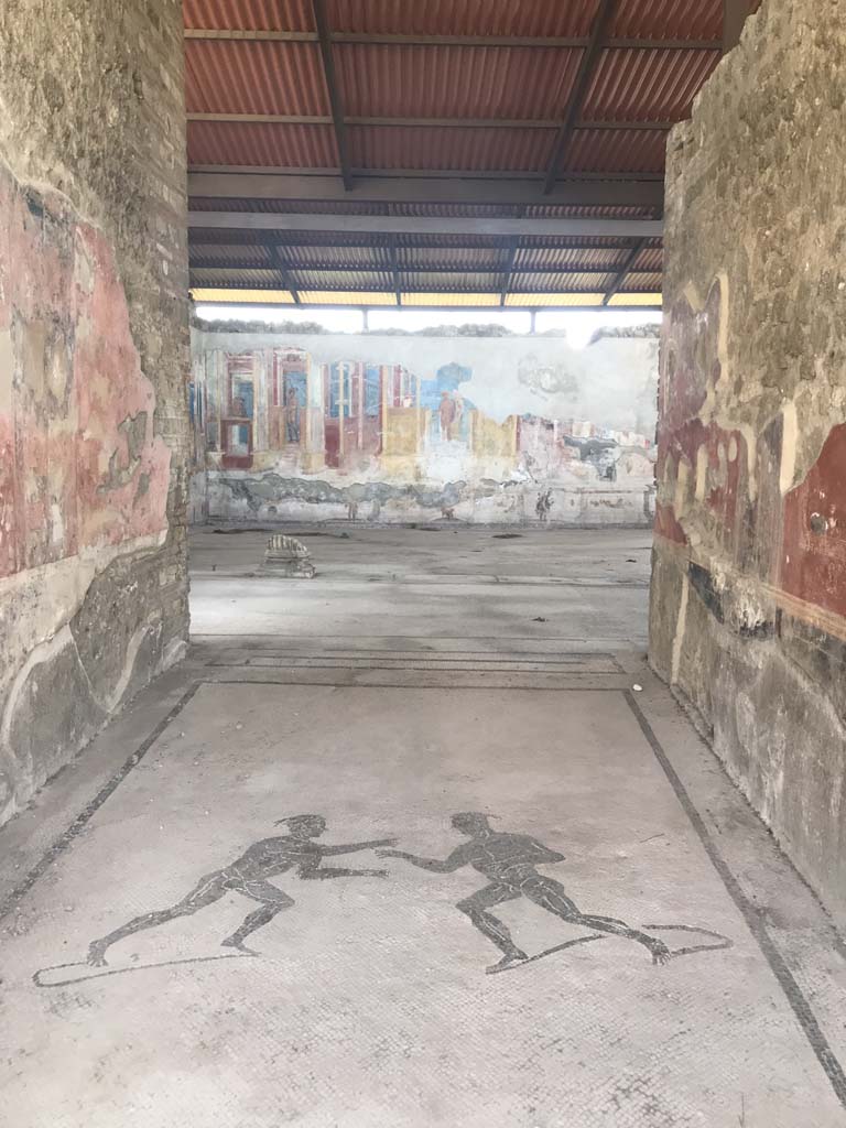 VIII.2.23 Pompeii. April 2019. Looking south along entrance corridor.
Photo courtesy of Rick Bauer.
