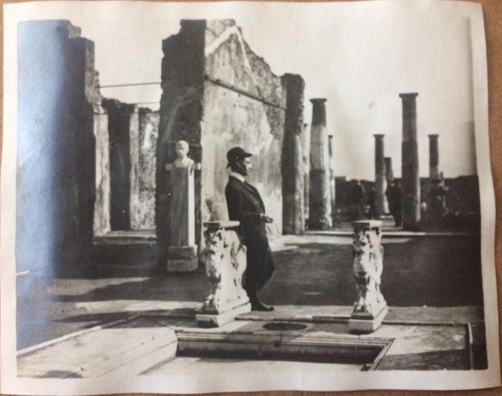 VIII.4.15 Pompeii. August 27, 1904. Looking south across impluvium in atrium. Photo courtesy of Rick Bauer.