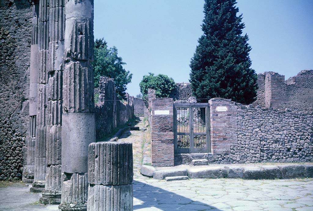 VIII.5.36, Pompeii. June 1962. 
Looking west towards entrance doorway, from outside the Triangular Forum. Photo courtesy of Rick Bauer.
