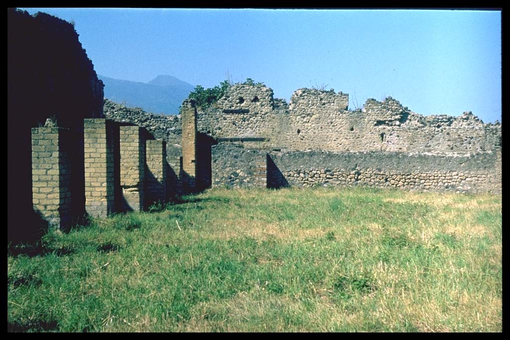 VIII.6.2 Pompeii. Looking towards north-west corner, with Vesuvius at rear.
Photographed 1970-79 by Günther Einhorn, picture courtesy of his son Ralf Einhorn.
