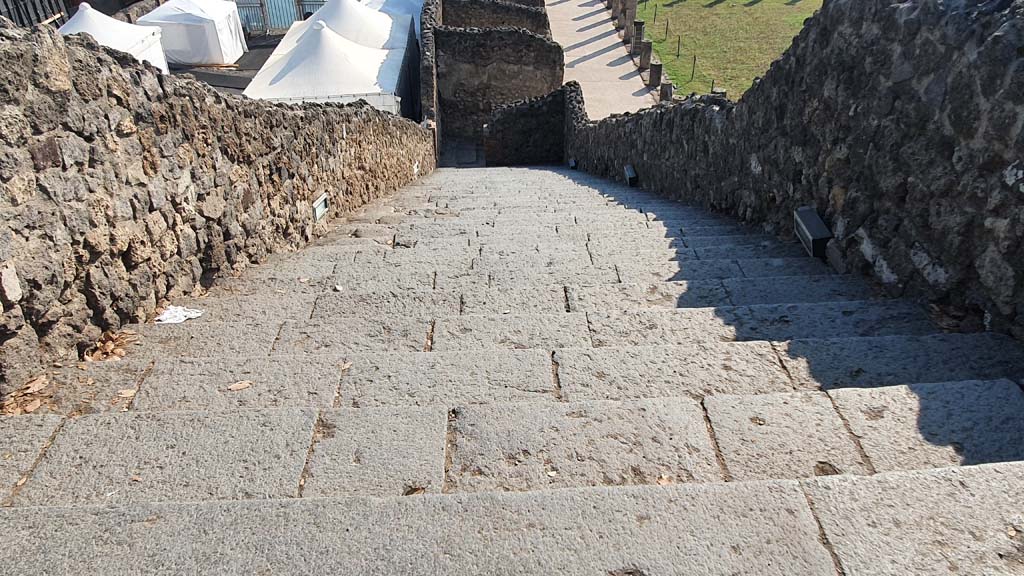 VIII.7.20/16 Pompeii. July 2021. Looking down steps from Triangular Forum.
Foto Annette Haug, ERC Grant 681269 DÉCOR.
