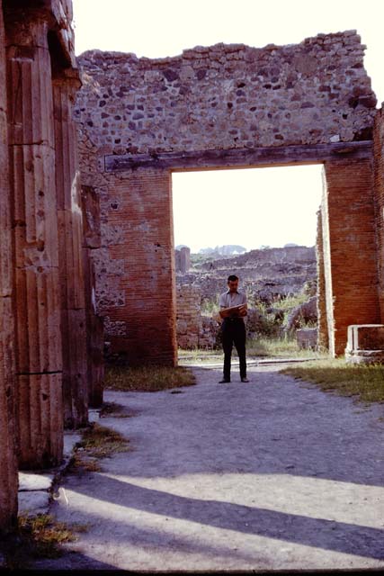 VIII.7.30 Pompeii. 1961. Looking north from Triangular Forum through one of the doorways to Via del Tempio d’Iside, with Miroslav Sasek sketching for Wilhelmina’s book – Letters from Pompeii. Photo by Stanley A. Jashemski.
Source: The Wilhelmina and Stanley A. Jashemski archive in the University of Maryland Library, Special Collections (See collection page) and made available under the Creative Commons Attribution-Non Commercial License v.4. See Licence and use details.
J61f0735
