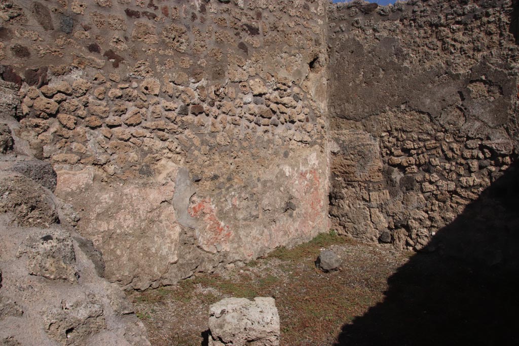 IX.1.1 Pompeii. October 2022. North wall and north-east corner of rear room. Photo courtesy of Klaus Heese.