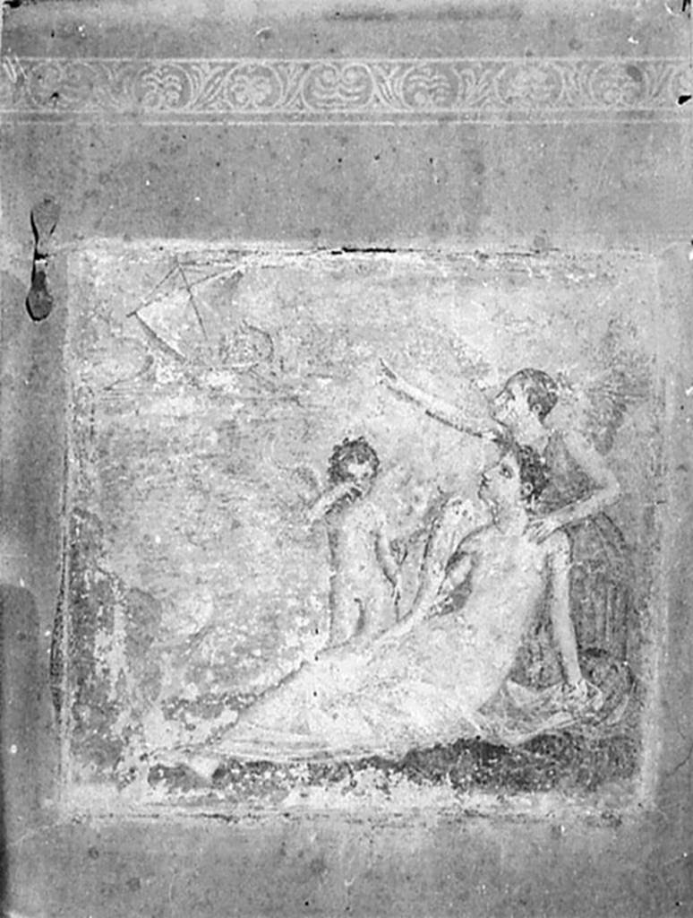 IX.2.5 Pompeii. Centre of north wall of triclinium. Painting of Ariadne abandoned.
DAIR 31.1744. Photo  Deutsches Archologisches Institut, Abteilung Rom, Arkiv.  
See http://arachne.uni-koeln.de/item/marbilderbestand/918520 
