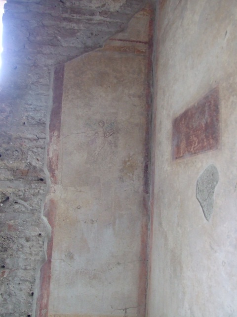IX.3.5 Pompeii.  March 2009.  Room 16.  West wall.  North side.  Painted figure.
