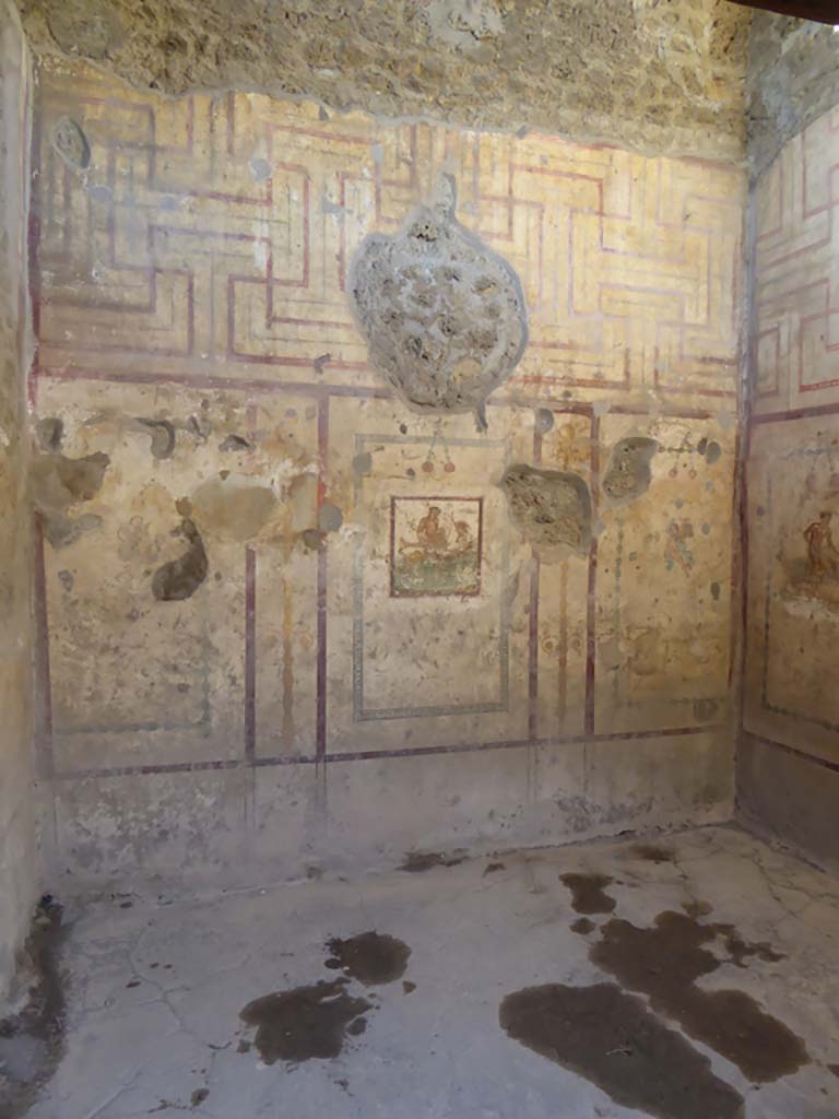 IX.5.16 Pompeii. January 2017. Cubiculum f’, looking through doorway from atrium towards west wall. 
Foto Annette Haug, ERC Grant 681269 DÉCOR
