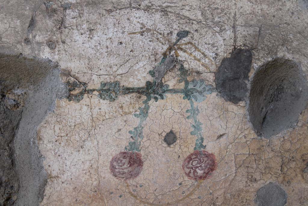 IX.5.16 Pompeii. May 2019. Room f’, detail from above flying cupid. 
Foto Christian Beck, ERC Grant 681269 DÉCOR.
