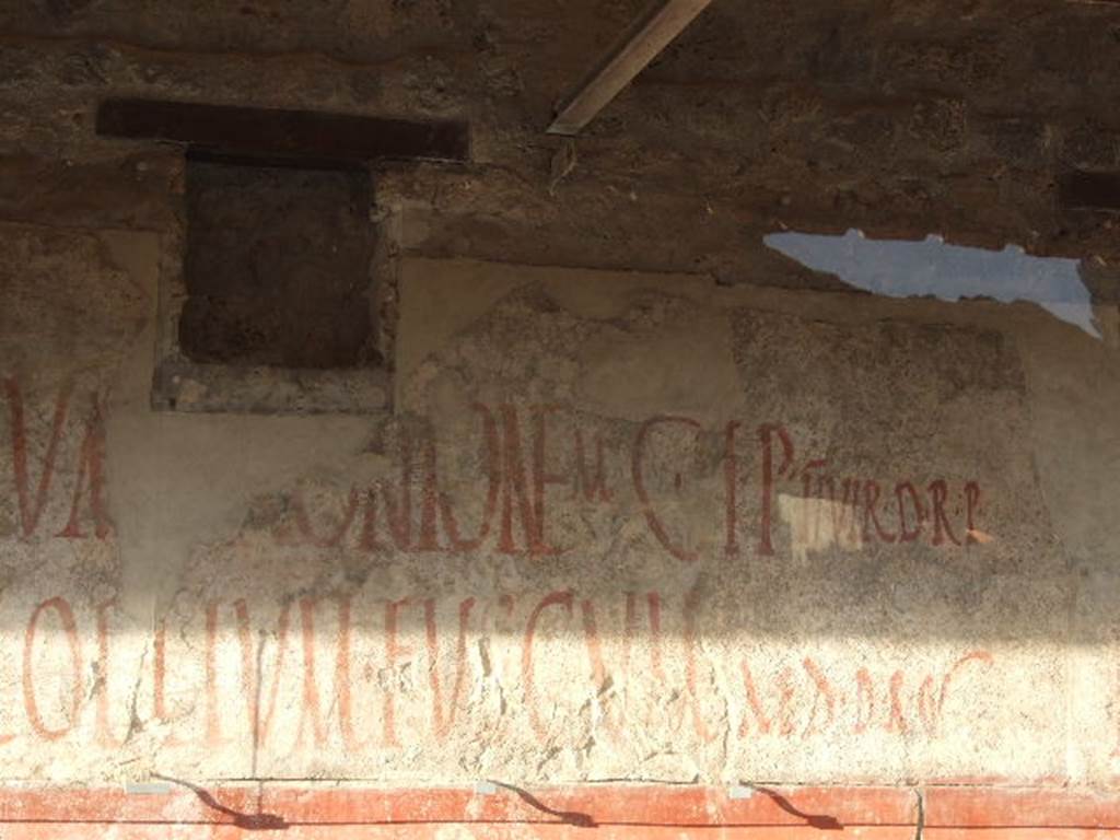 IX.11.3 and IX.11.4 Pompeii. Graffiti between entrances.