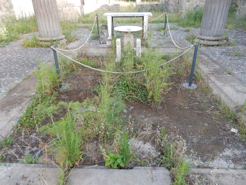 IX.14.4 Pompeii. June 2019. Tetrastyle atrium B, looking south across impluvium. Photo courtesy of Buzz Ferebee.

