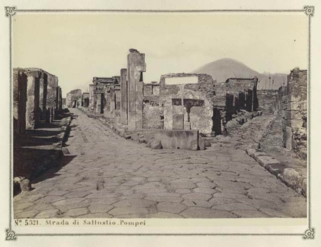 Via Consolare (on left) and Vicolo di Narciso, on right. Album dated January 1874. Looking north.
Photograph no. 5321 shown as Strada di Sallustio. Photo courtesy of Rick Bauer.

