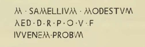 Vicolo di Lucrezio Frontone. Inscription found between V.3.11 and V.3.12.
The first two lines were in black (and the letters were 120mm high).
The last F of the second line and the third line were in red (with letters of 90mm) [CIL IV 6615].
