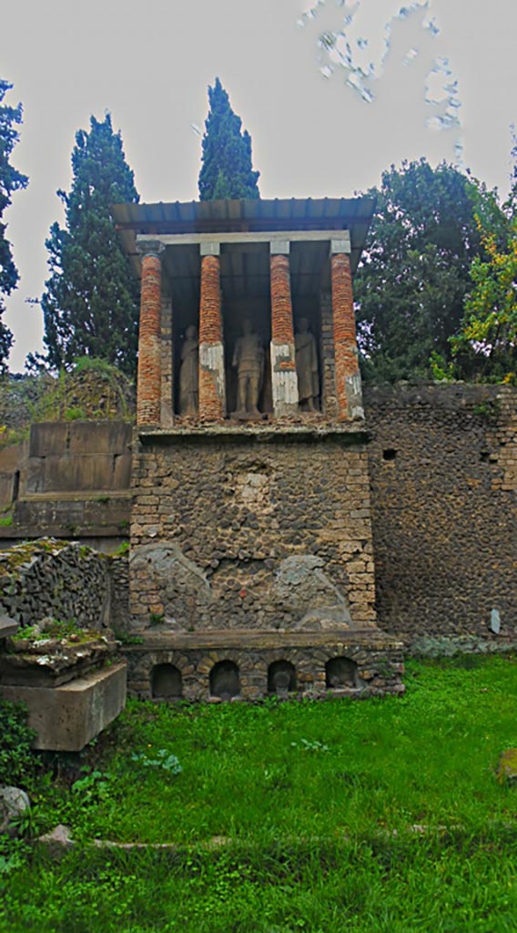 Pompeii Porta Nocera. 2016/2017.
Tomb 13OS. Tomb of Marcus Octavius and Vertia Philumina. Looking south. 
Photo courtesy of Giuseppe Ciaramella.
