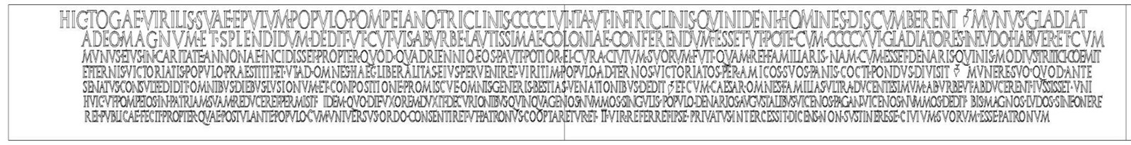 SG6 Pompeii. Transcript of the inscription showing the 7 rows. Photograph © Parco Archeologico di Pompei.
See Journal of Roman Archaeology: vol. 31 (2018), pp. 310-322, fig. 4.

