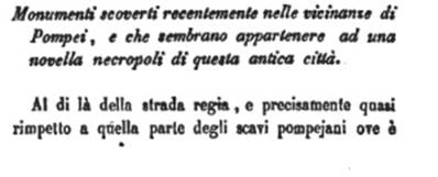 Bullettino Archeologico Napoletano XLVI (11 dell’anno III) 1845 p. 85.