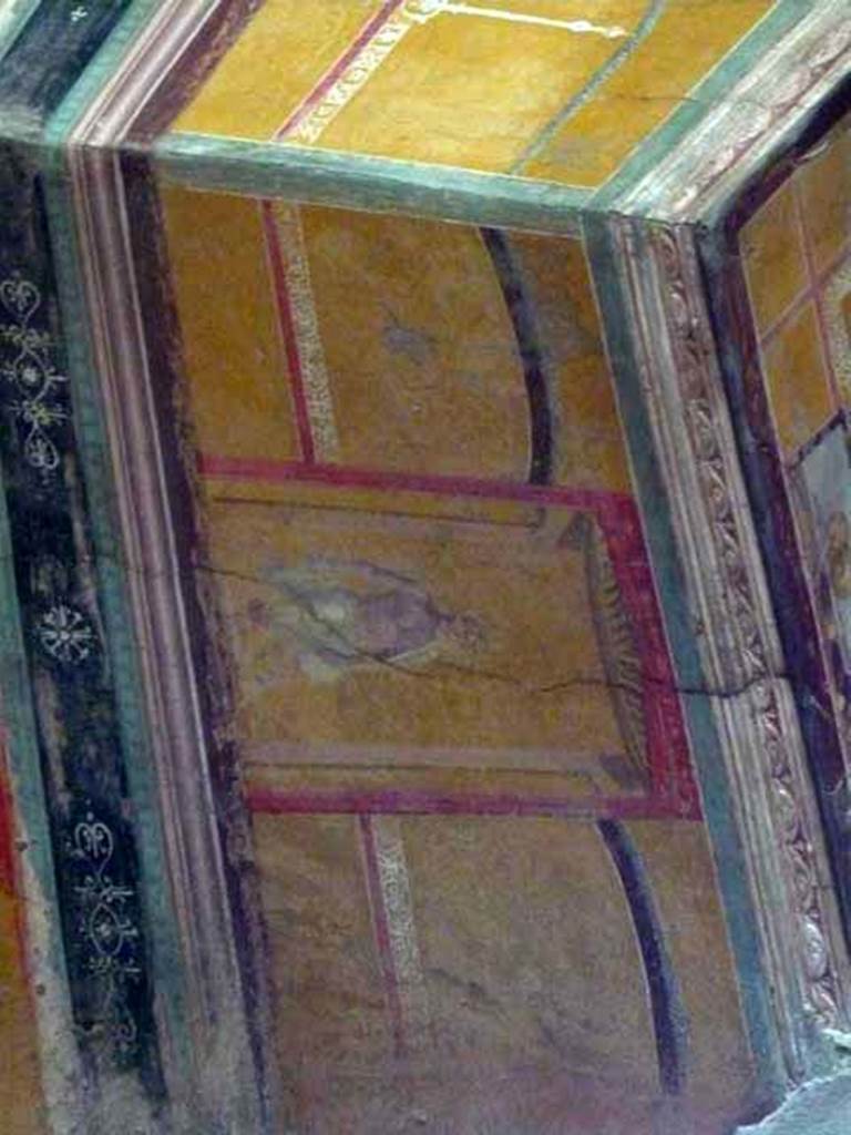 Oplontis Villa of Poppea, May 2011. Room 8, detail from upper south wall of recess. Photo courtesy of Buzz Ferebee.
