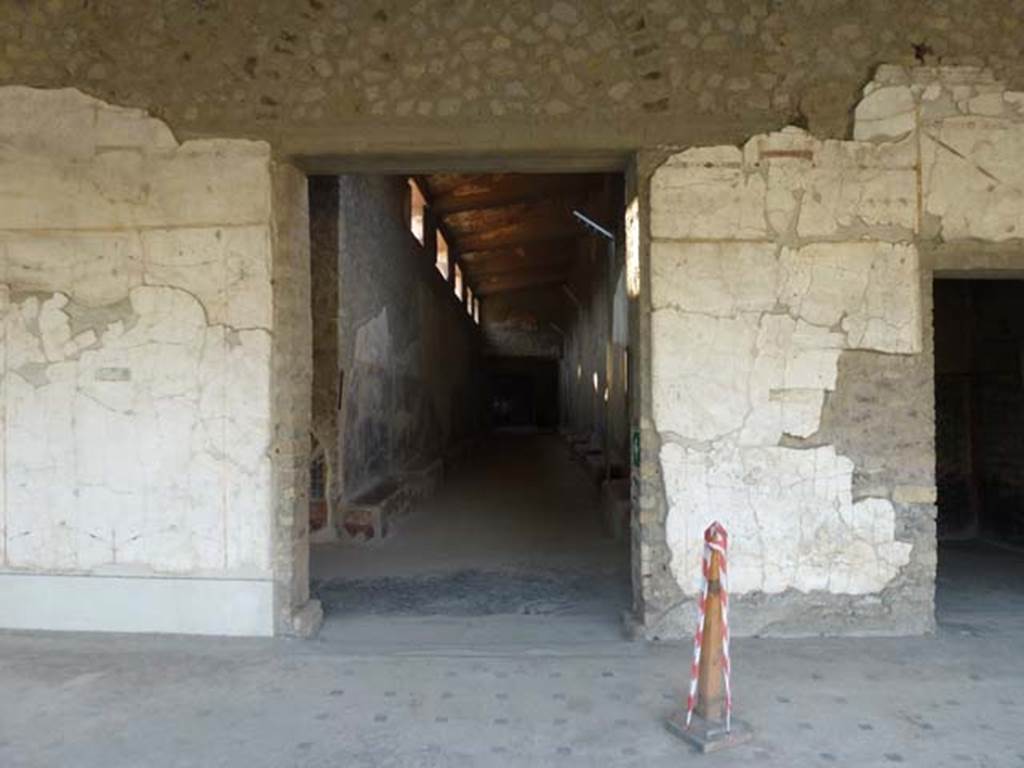 Oplontis, September 2011. Doorway in west portico, west to corridor 46, and south to corridor 76. Photo courtesy of Michael Binns.